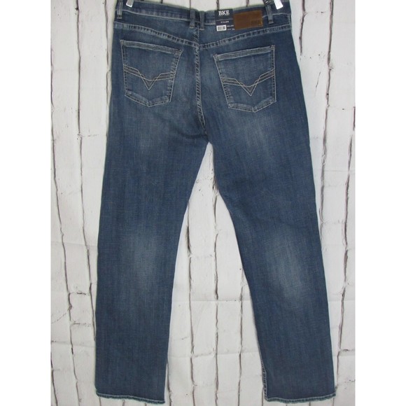 BKE Men Jeans Size 36 X36 Blue Tyler Midrise Relaxed Fit Mid Rise Faded Denim - Picture 2 of 5